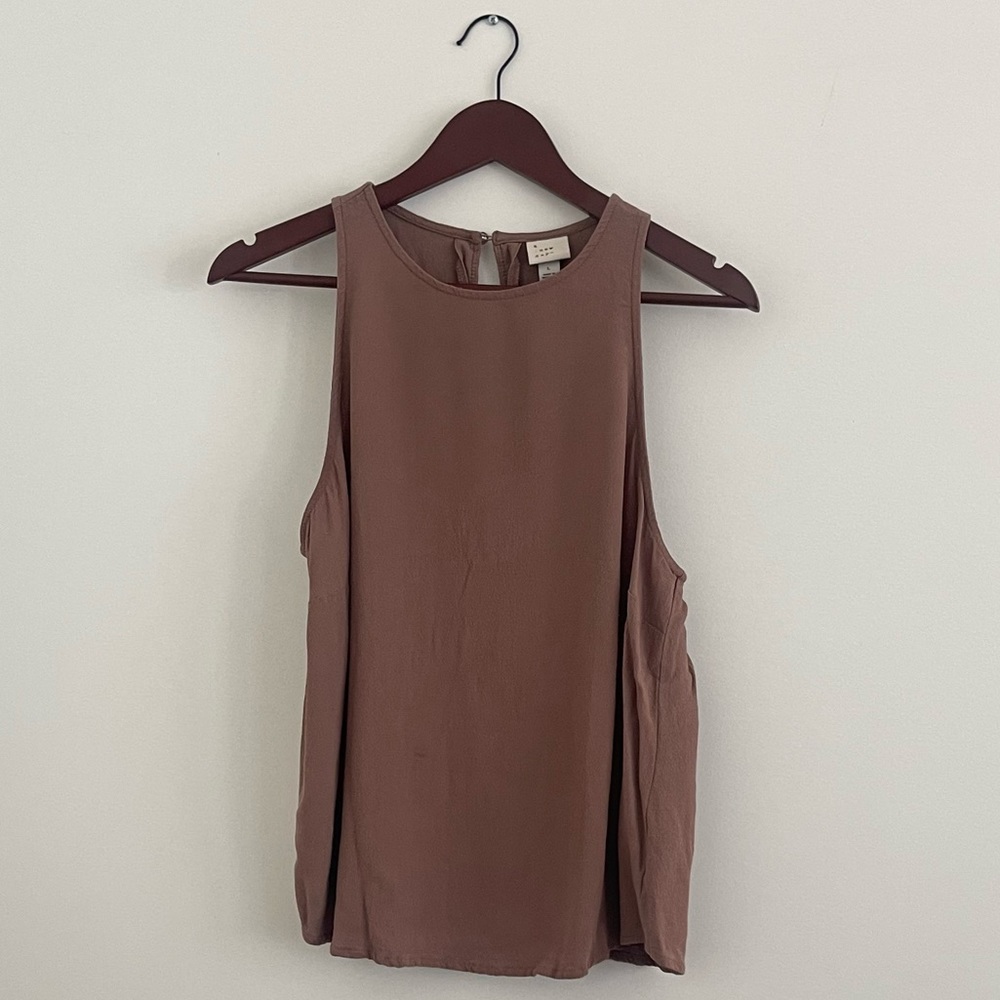 A New Day Sleeveless High-Neck Top, L, Taupe